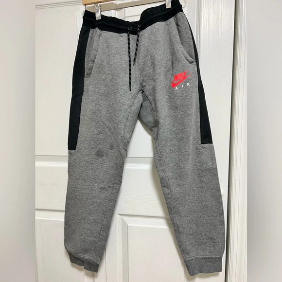 NIKE AIR Men's Nike Black/Dark Grey Heather Tech Fleece Jogger - Picture 1 of 8